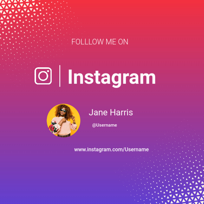 Follow me โพสต์บน Instagram template