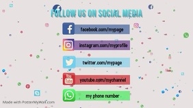 follow on social media Digital Display (16:9) template