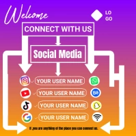 follow us ,business flyer โพสต์บน Instagram template