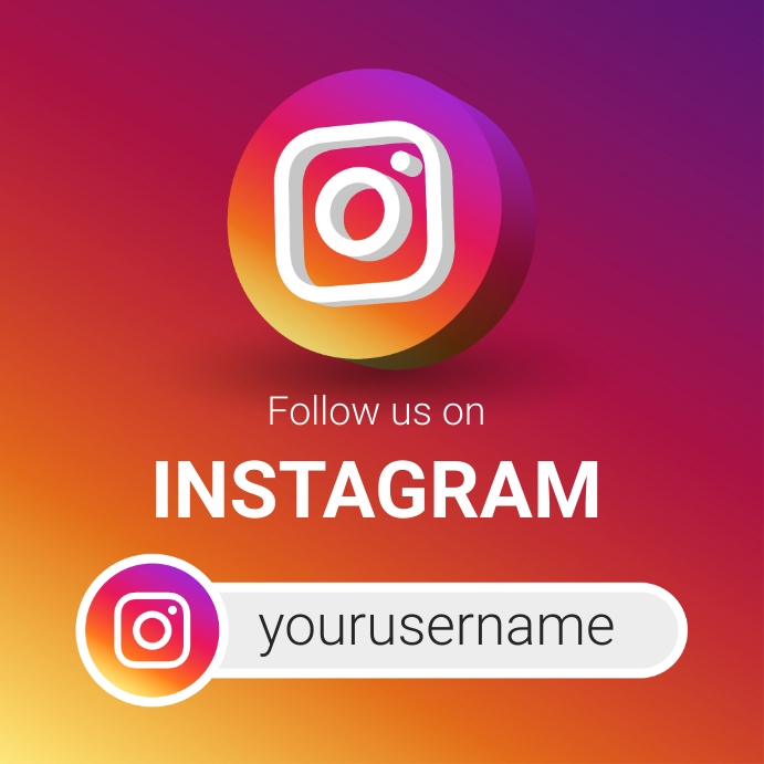 FOLLOW US ON SOCIAL MEDIA Сообщение Instagram template