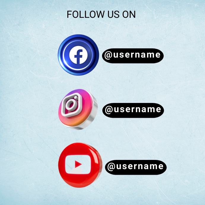 Follow us on social media Instagram 帖子 template