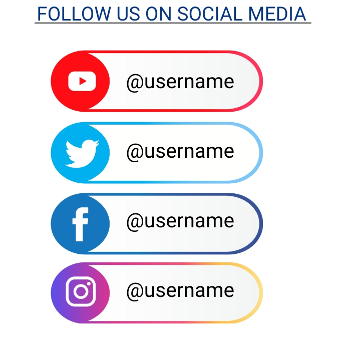 Follow us on Social Media Template | PosterMyWall