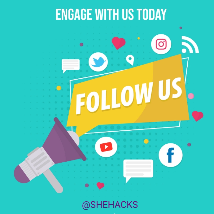 FOLLOW US ON SOCIAL MEDIA Message Instagram template