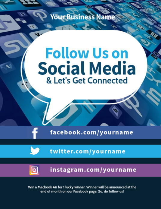 Follow Us On Social Media Template Follow Us On Social Media Template