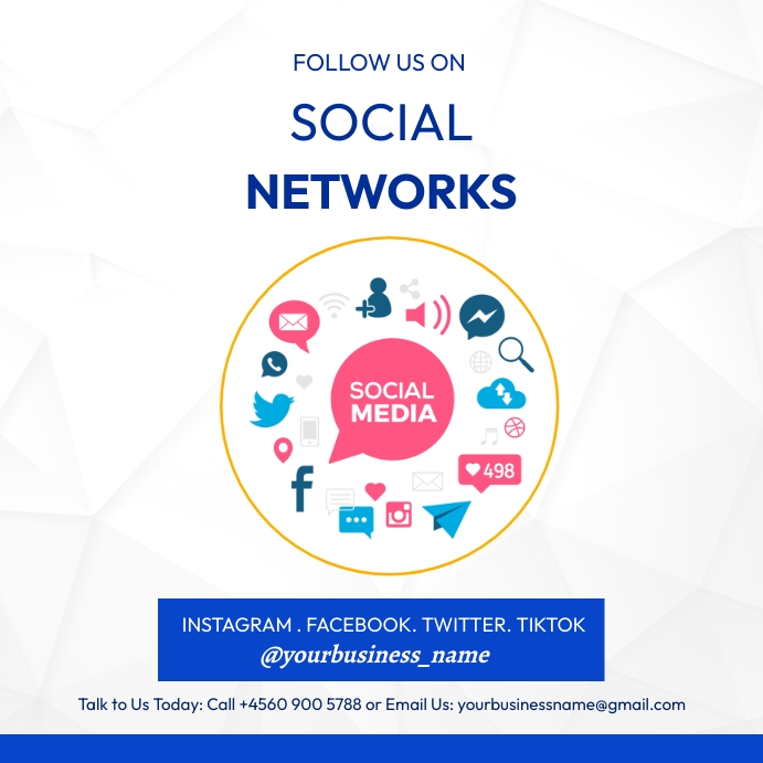 Plantilla de follow us on social media poster template | PosterMyWall