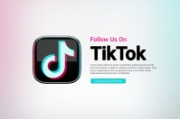 Follow Us On Tiktok Presentation Banner Iphosta template