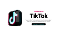 Follow Us On Tiktok Presentation Banner Poster template