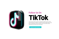 Follow Us On Tiktok Presentation Banner Iphosta template