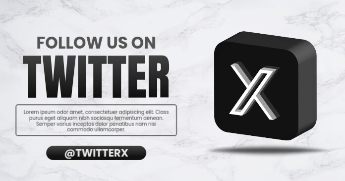 Follow Us On TwitterX Изображение, которым поделились на Facebook template