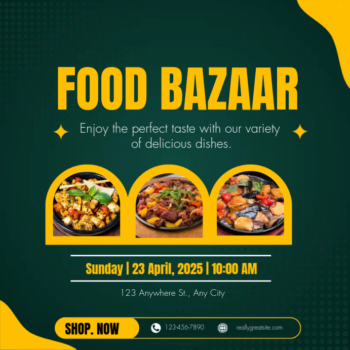 Bazaar Card Design FOOD BAZAAR FLYERS Template | PosterMyWall