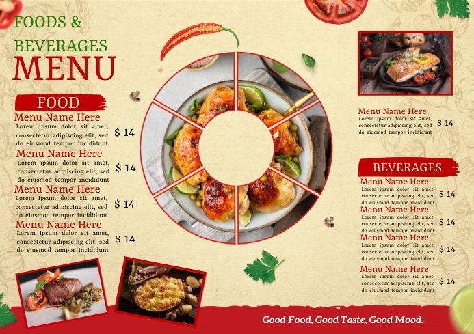 Food beverage Menu Template | PosterMyWall
