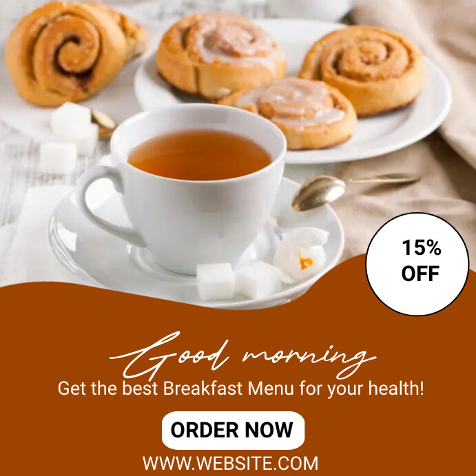 Food Breakfast Menu Instagram Post Template | PosterMyWall