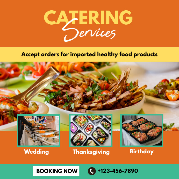 Large Event Cook Posts FOOD CATERING PROMOTION INSTAGRAM POST Template | PosterMyWall