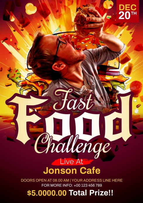 Food Challenge Poster Template | PosterMyWall