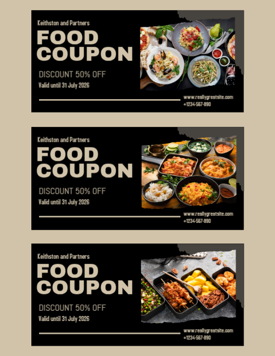 Food Discount Coupon Flyers Template | PosterMyWall
