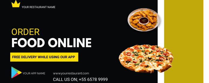 Food Delivery, Menu, Order Online Twitch 横幅 template