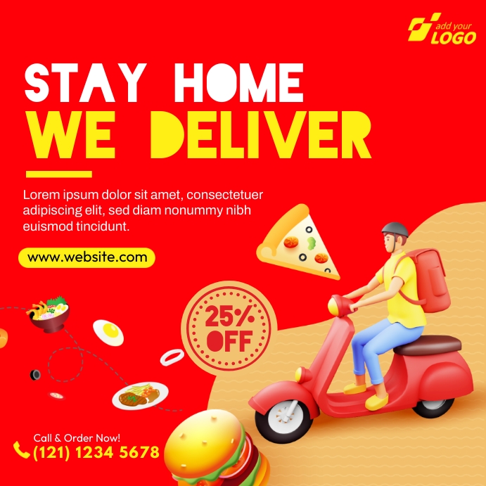 Delivery Driver Advert Examples Food Delivery | Pizza Delivery Ads Template | PosterMyWall