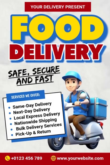 Food Delivery Ads Plakkaat template