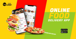Food Delivery App Promotional Ad Ibinahaging Larawan sa Facebook template
