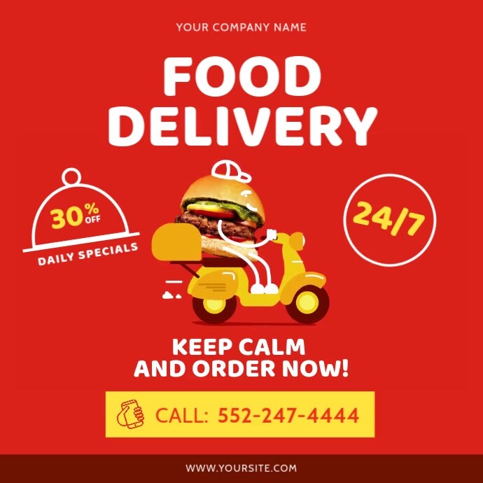 Food Delivery At Home Templat Postermywall