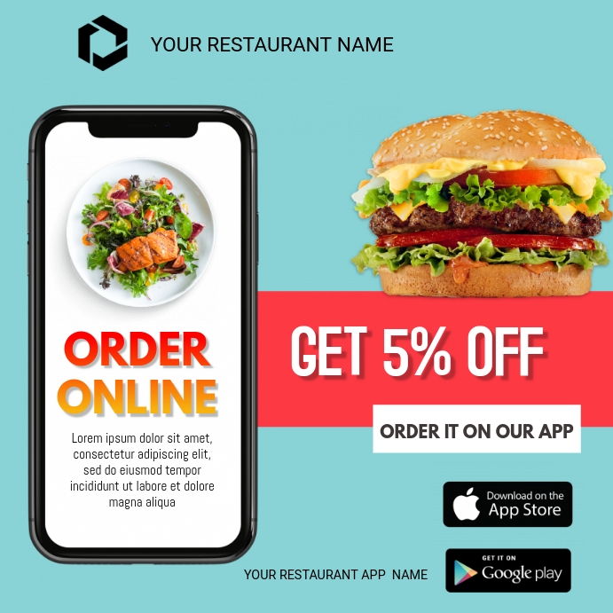 Food Delivery Template | PosterMyWall