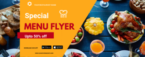 สีส้ม Food delivery Twitch Profile Banner Template