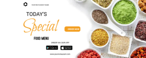 Белый Food delivery Twitch Profile Banner Template