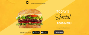 Orange Food delivery Twitch Profile Banner Template