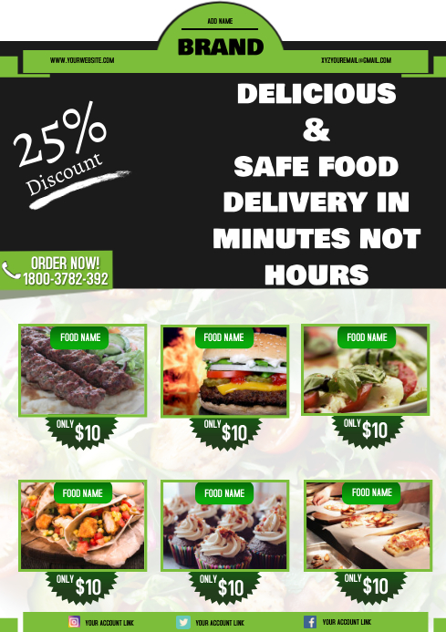 food delivery Template | PosterMyWall