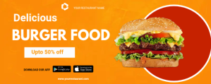 Orange Food delivery Twitch Profile Banner Template