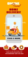 Food Delivery Roll Up Banner 3' × 6' template