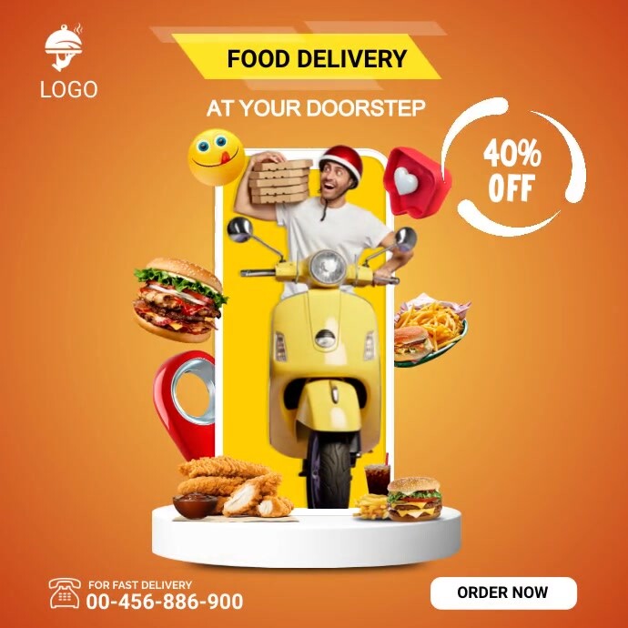 Meat Delivery Post food delivery Template | PosterMyWall