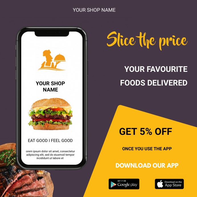 Food delivery Template | PosterMyWall