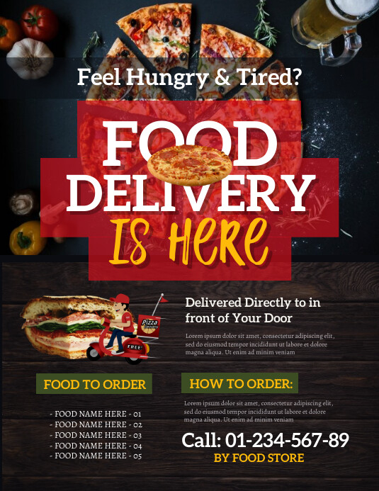 Food Delivery Flyer Template PosterMyWall