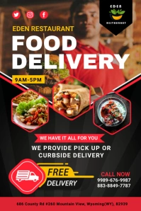 Food Delivery Free Delivery Service Poster Iphosta template