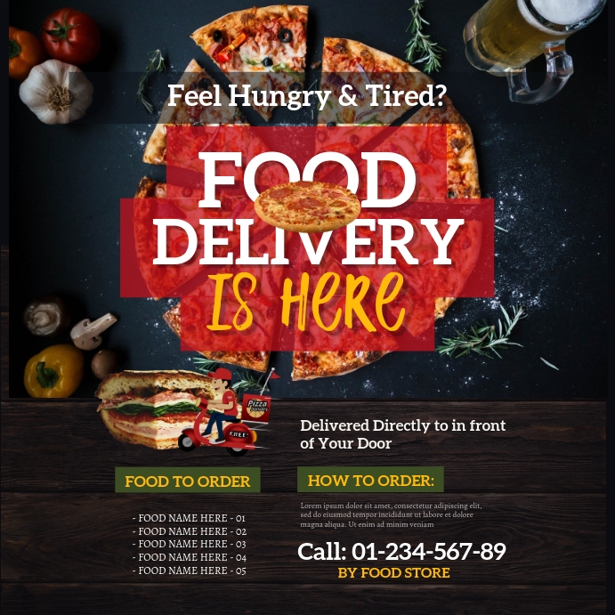 Food Delivery Instagram Post Template | PosterMyWall
