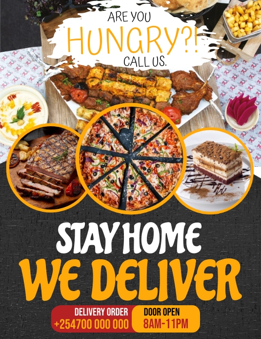 Food delivery poster Flyer (US Letter) template