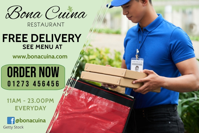 Food Delivery Poster Template | PosterMyWall