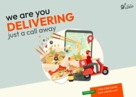 Food Delivery Service Ad Cartolina template