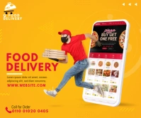Food Delivery Service Ad Large Rectangle template