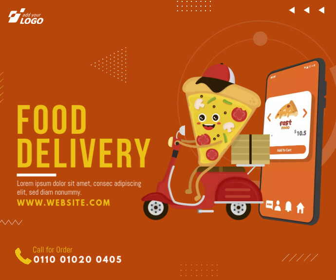 Food Delivery Service Ad Template | PosterMyWall