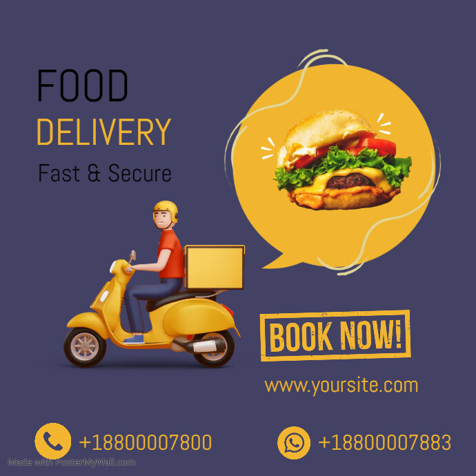 Food Delivery Service Template PosterMyWall
