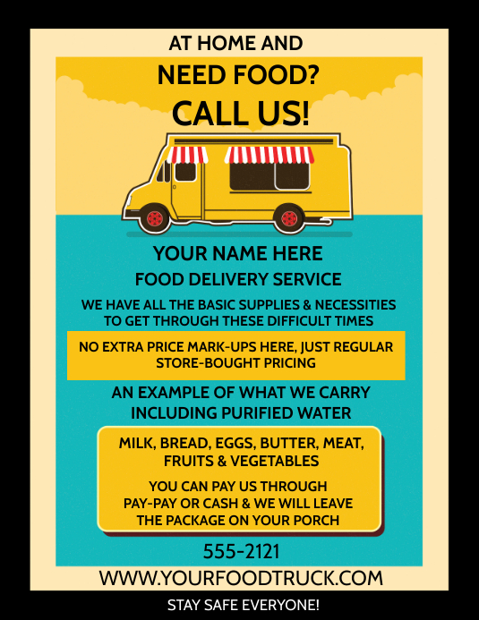 food delivery service Template PosterMyWall