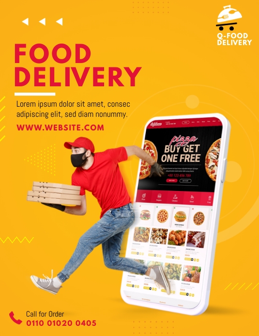 Food Delivery Service Flyer Template PosterMyWall