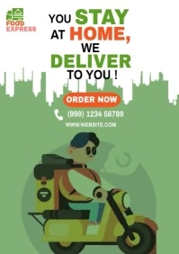 Food delivery service flyer A4 template