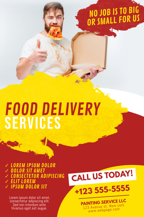 Food Delivery Service Flyer Template Poster