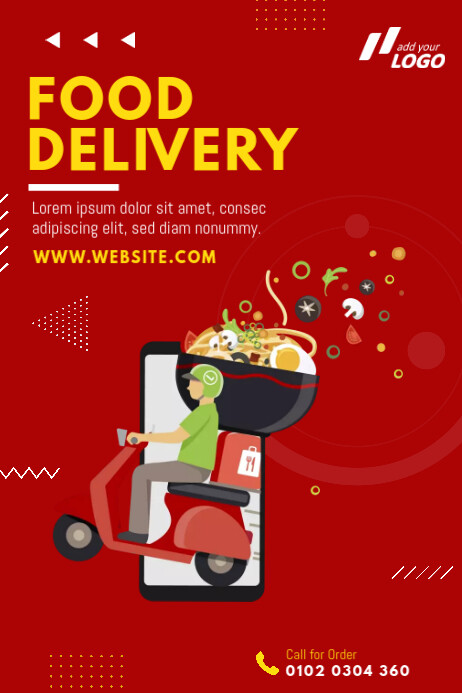 Food Delivery Service Poster Template | PosterMyWall