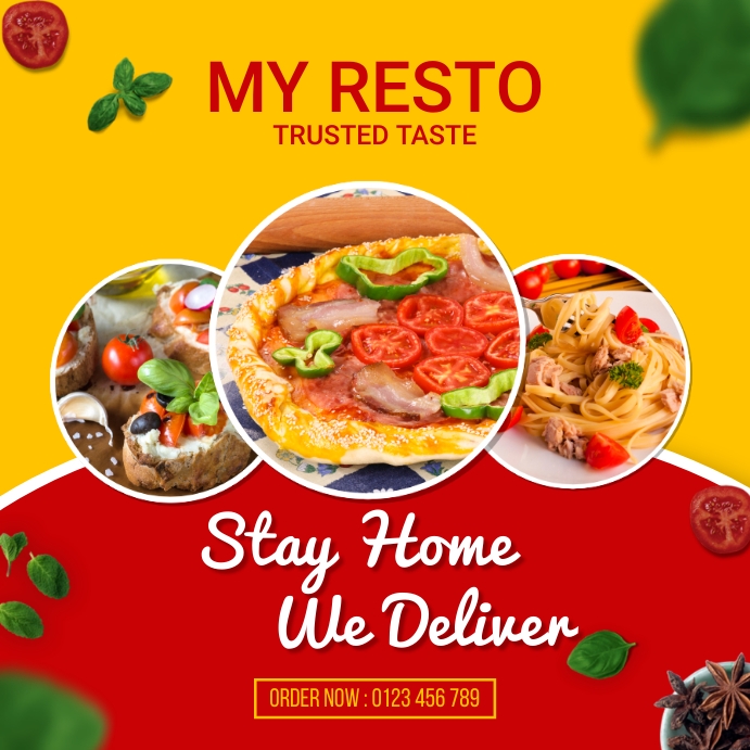 Food Delivery Services Template | PosterMyWall