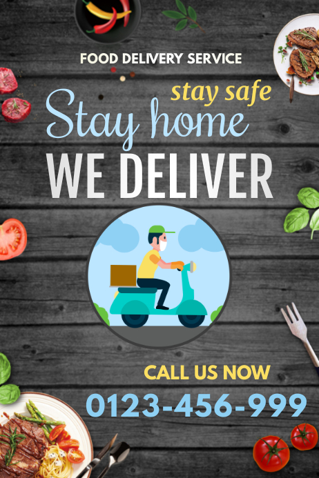 Food Delivery Template | PosterMyWall