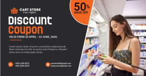Black Discount Coupon Facebook Shared Image Template